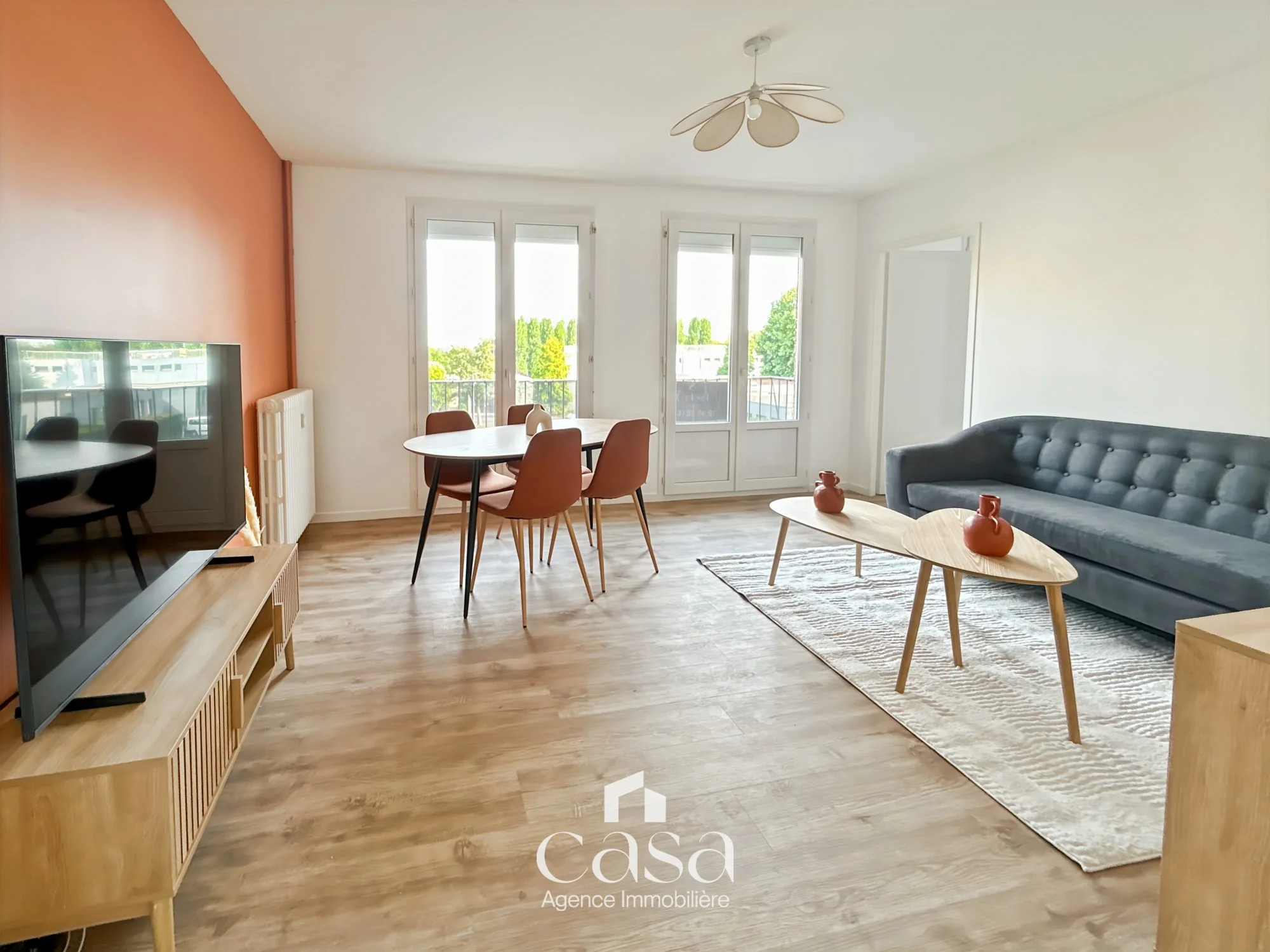 Colocation de 4 chambres meublée dans un appartement de 82m2 avec balcon – HEROUVILLE ST CLAIR - Agence Casa