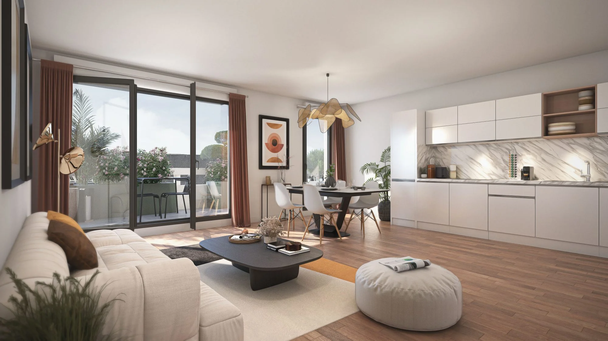 Appartement 2P avec grand balcon vue campagne - Agence Casa