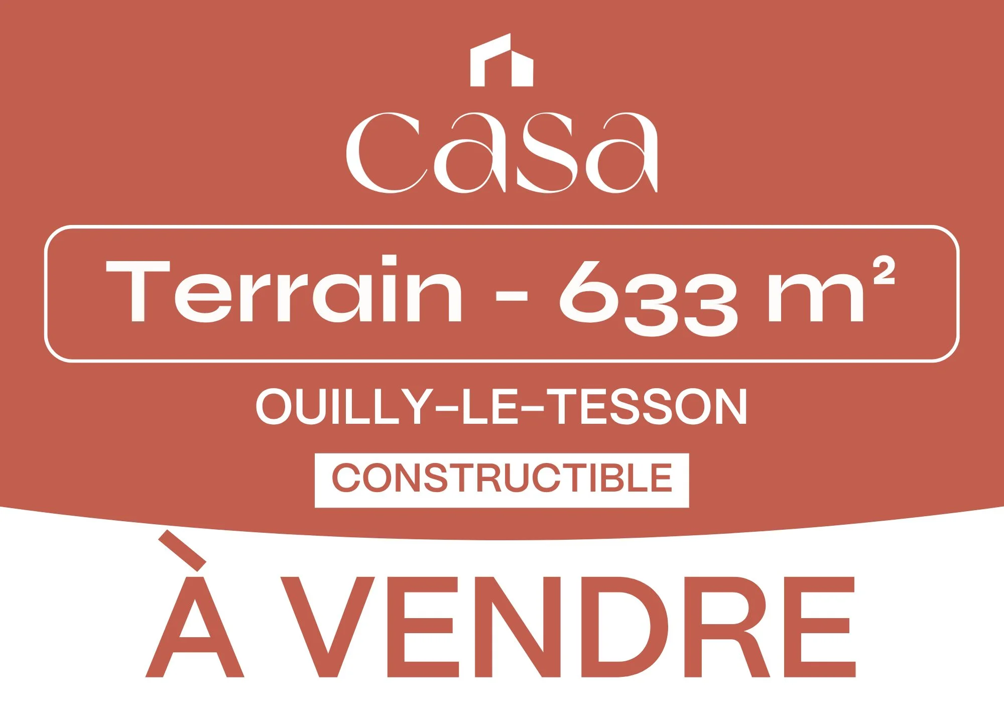 Terrain constructible de 633m2 à Ouilly-le-Tesson - Agence Casa