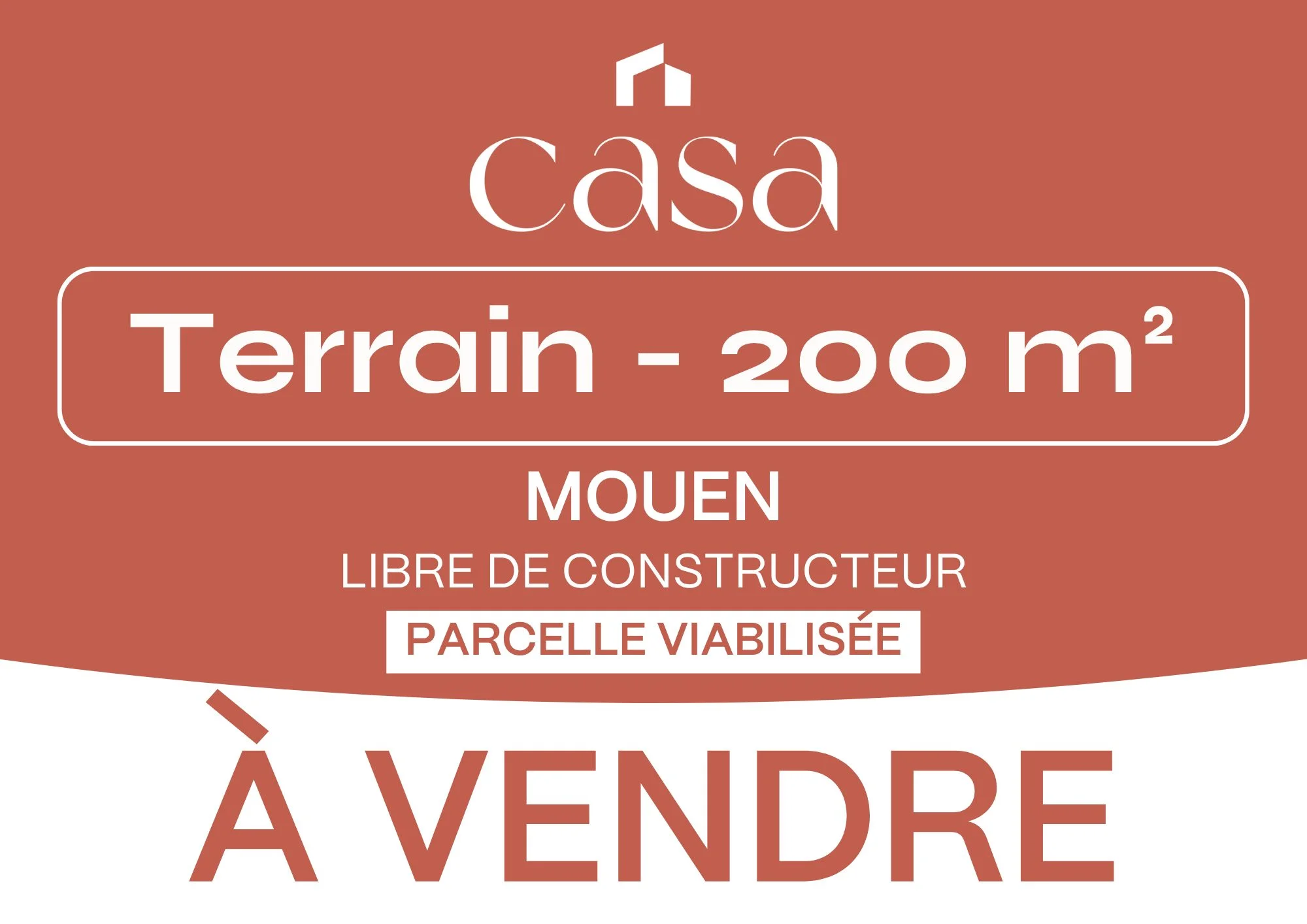 Terrain à bâtir Mouen 200 m² – Libre choix de Constructeur - Agence Casa