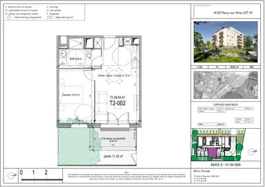 T2 39m2 avec Terrasse et jardin Fleury sur orne - Agence Casa